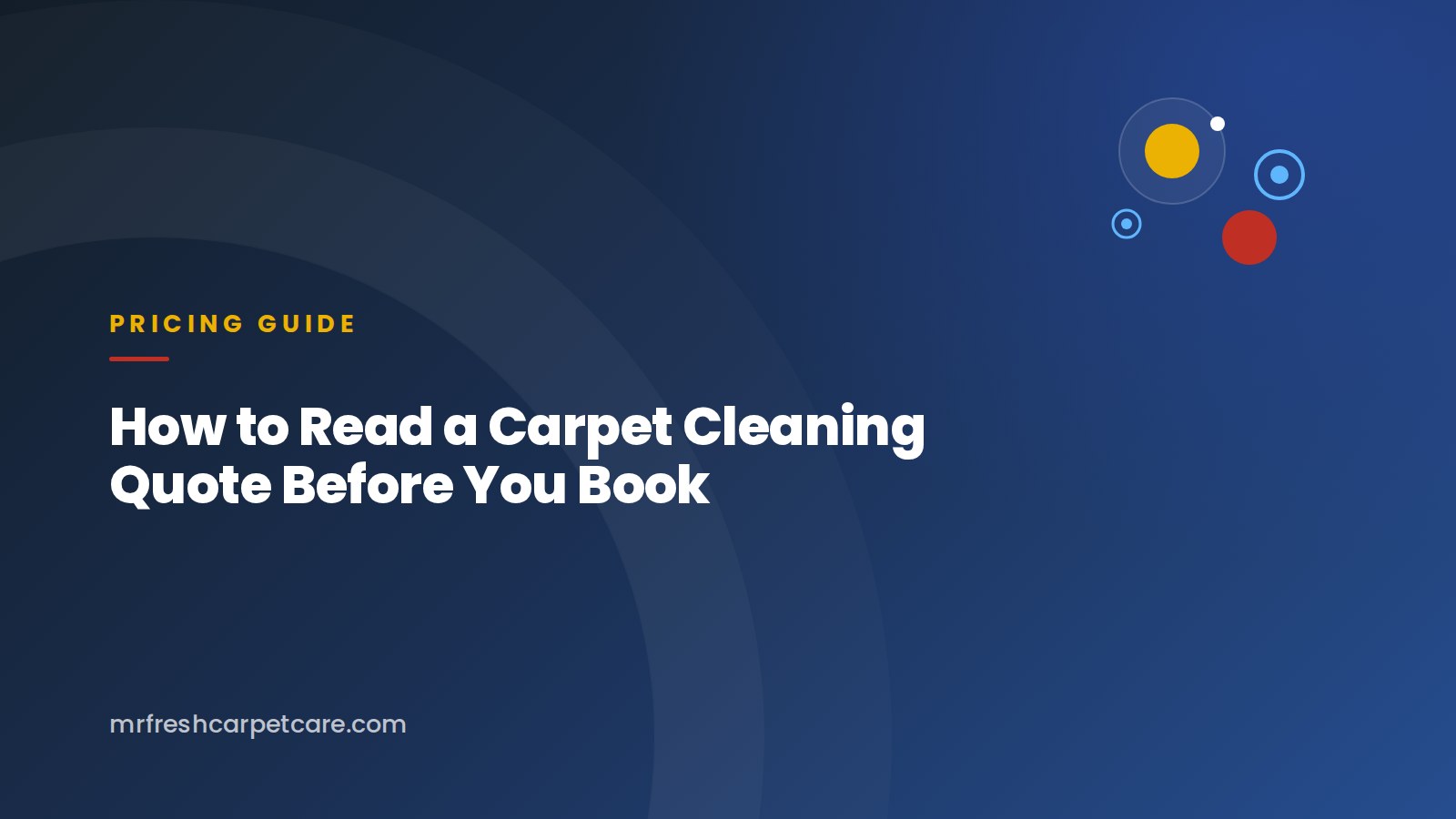 Carpet cleaning quote checklist for a Fairfield home