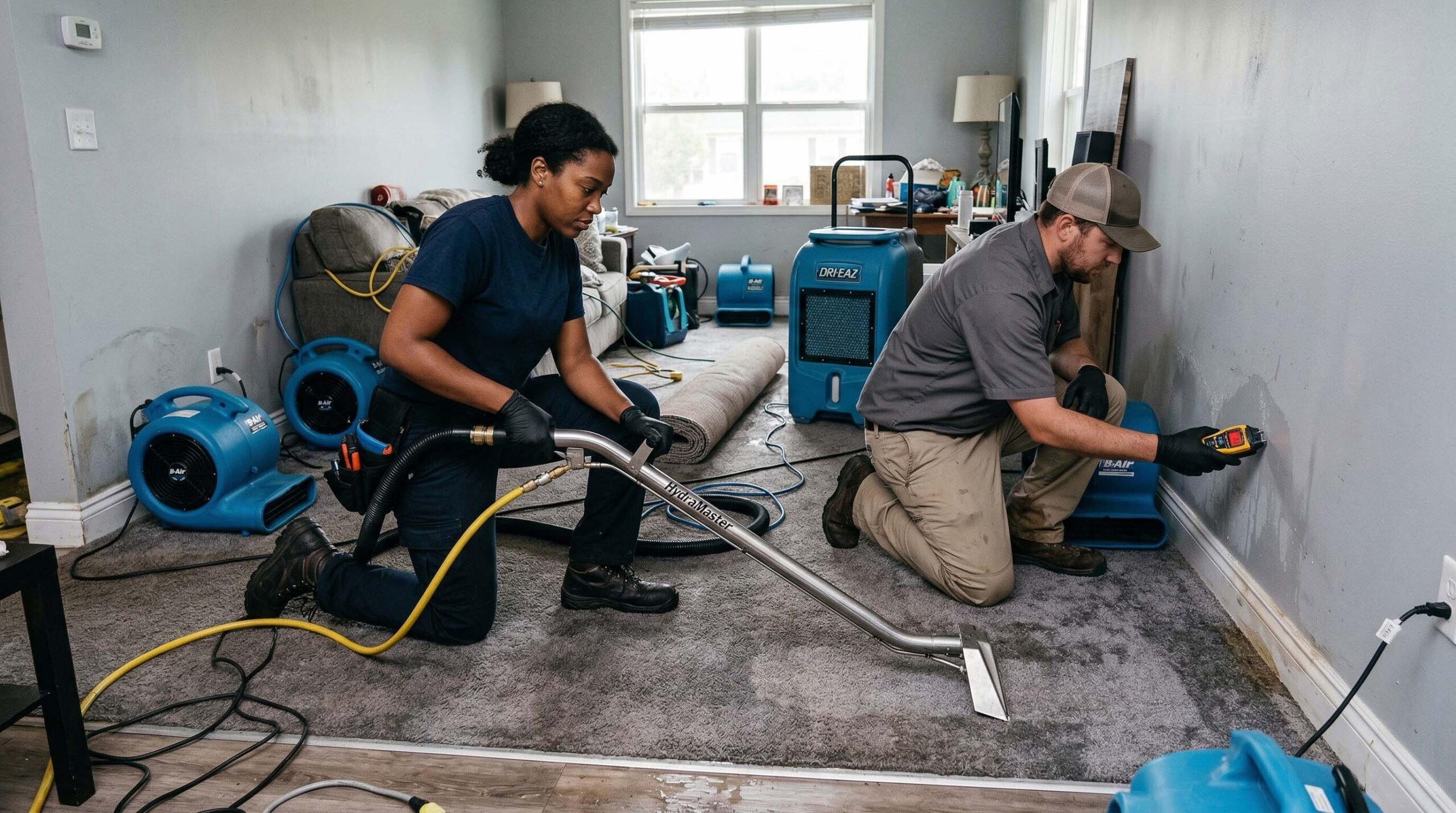 Three carpet cleaning methods compared in a Bay Area home